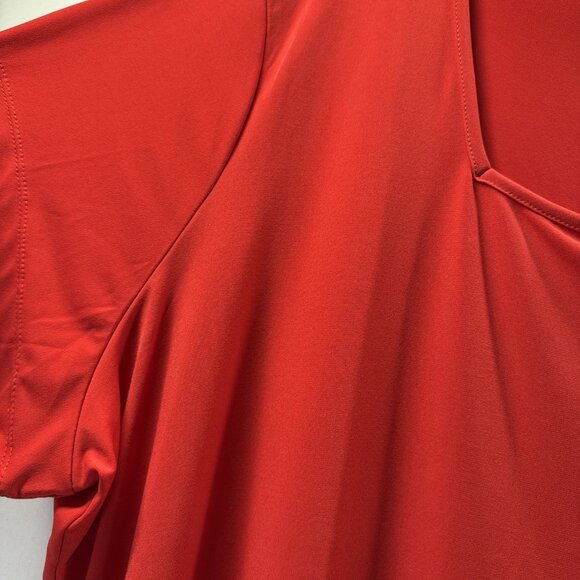 Susan Graver Women's Top Plus Size 3X Solid Red Square Neck Liquid Knit Pullover - Picture 4 of 7